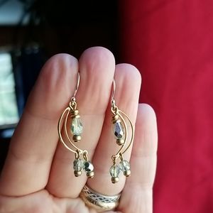 Gold colored crescent moon earrings